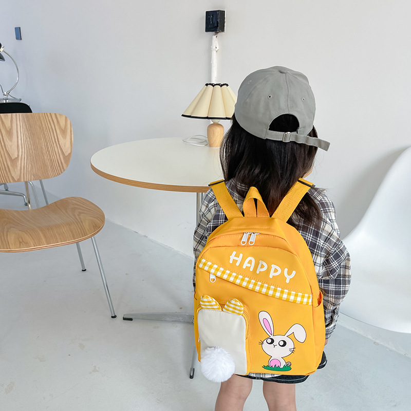 2022 New Children's travel backpack, girls' schoolbag, printed little rabbit cartoon backpack details Picture