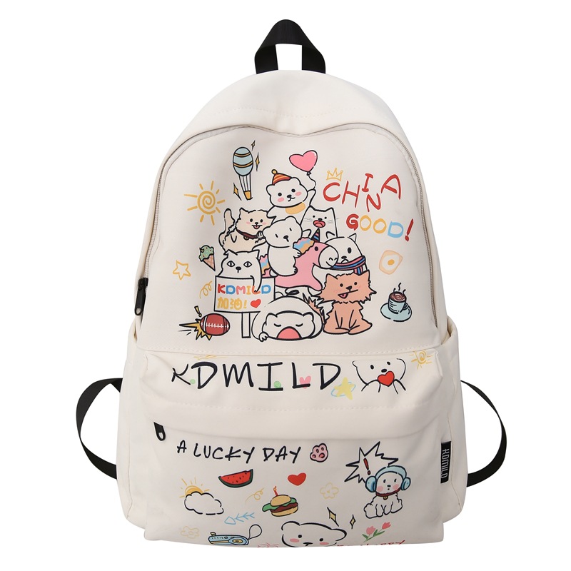 A Japanese-style Instagram niche graffiti schoolbag with high appearance standards, a cute and versatile backpack for junior high school girls, and a lightweight travel backpack Item Picture