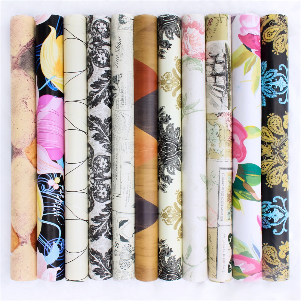 Retro 3d stereoscopic wall stickers, moisture-proof wood grain tile pattern wallpaper, self-adhesive bedroom and living room decorative background wall paper details Picture