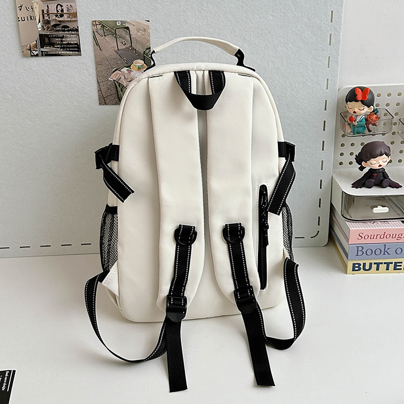 New female schoolbag, Korean version, large-capacity, simple backpack for junior and senior high school students, trendy brand, casual single-shoulder bag for college students Specification drawing