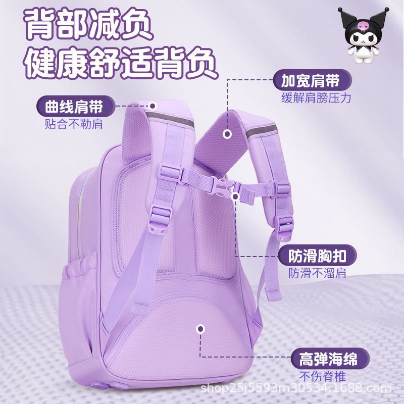 Kulomi's same style schoolbag for girls in grades one, two, three to five and six, a back-protecting children's backpack Application Scenario