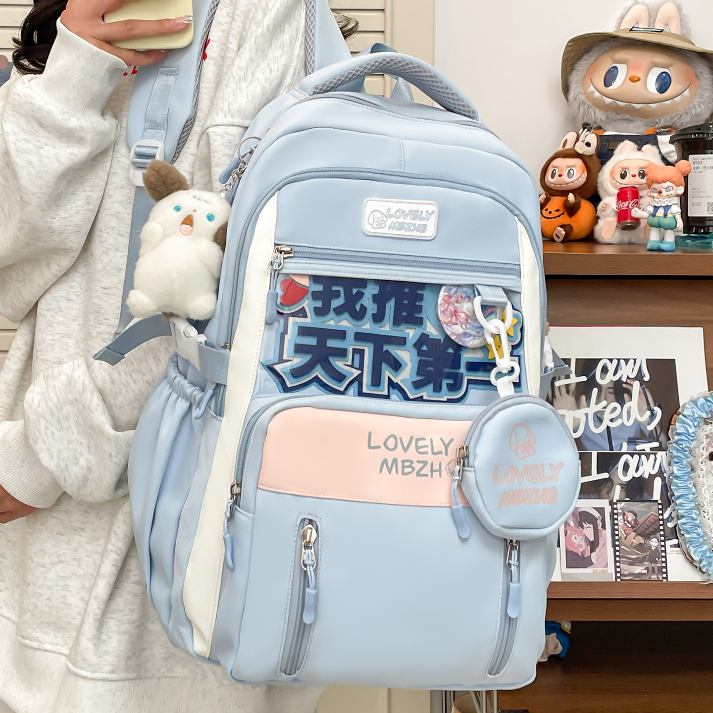New high-appearance-level college style fresh and cute schoolbag for junior and senior high school students, 2D pain-relieving bag, large-capacity backpack details Picture
