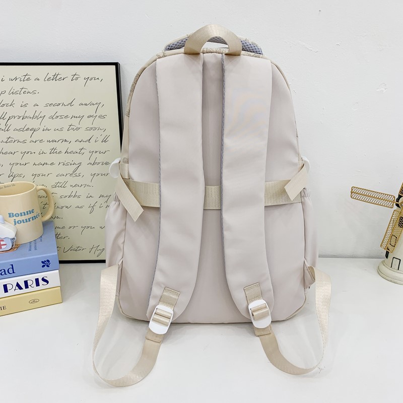 A new high-appearance-level Korean ins fresh and sweet candy-colored backpack, a lightweight and large-capacity backpack for junior and senior high school students Specification drawing