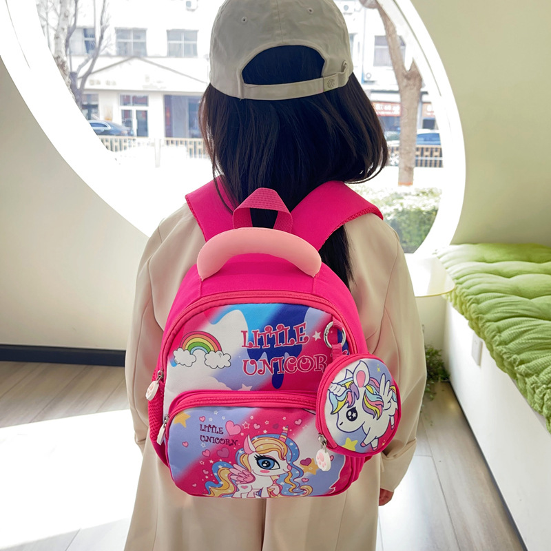 Kindergarten girl schoolbag, children's bag, Little Unicorn Baoli Girls 2025 New style Little Horse Cute backpack full figure