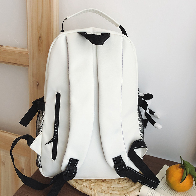 A new Japanese Instagram-style Harajuku retro workwear backpack for junior and senior high school students, with a large capacity and trendy travel backpack Specification drawing
