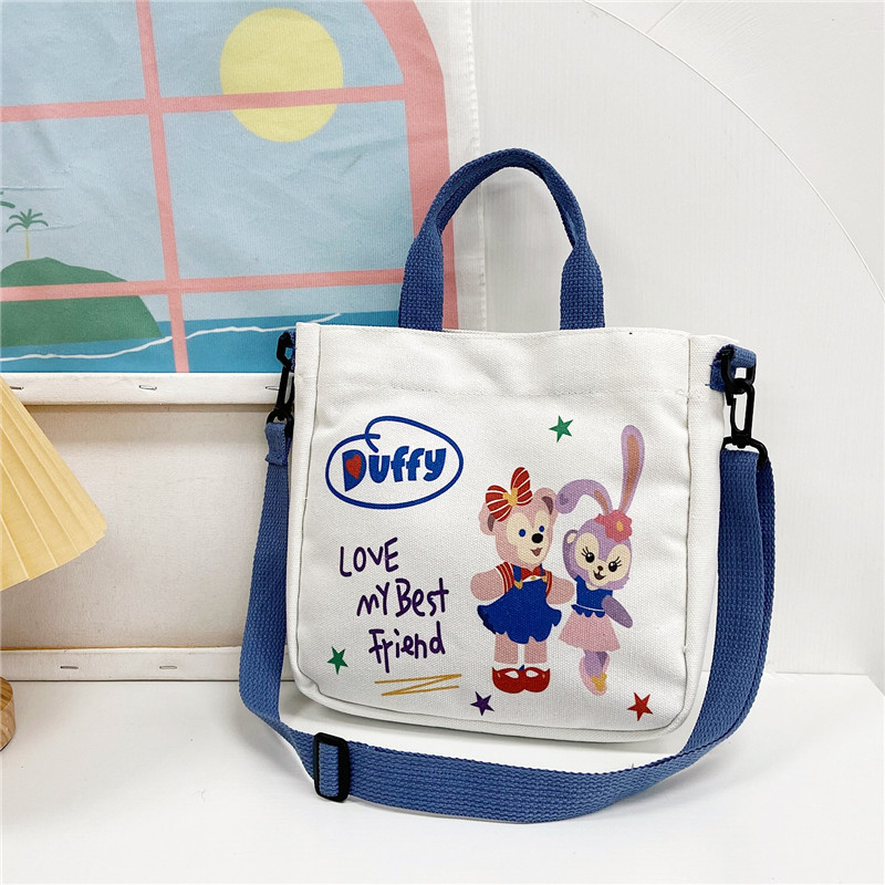 Canvas bag girl 2024 new single-shoulder college student schoolbag, Japanese-style cute cartoon lightweight handbag Specification drawing