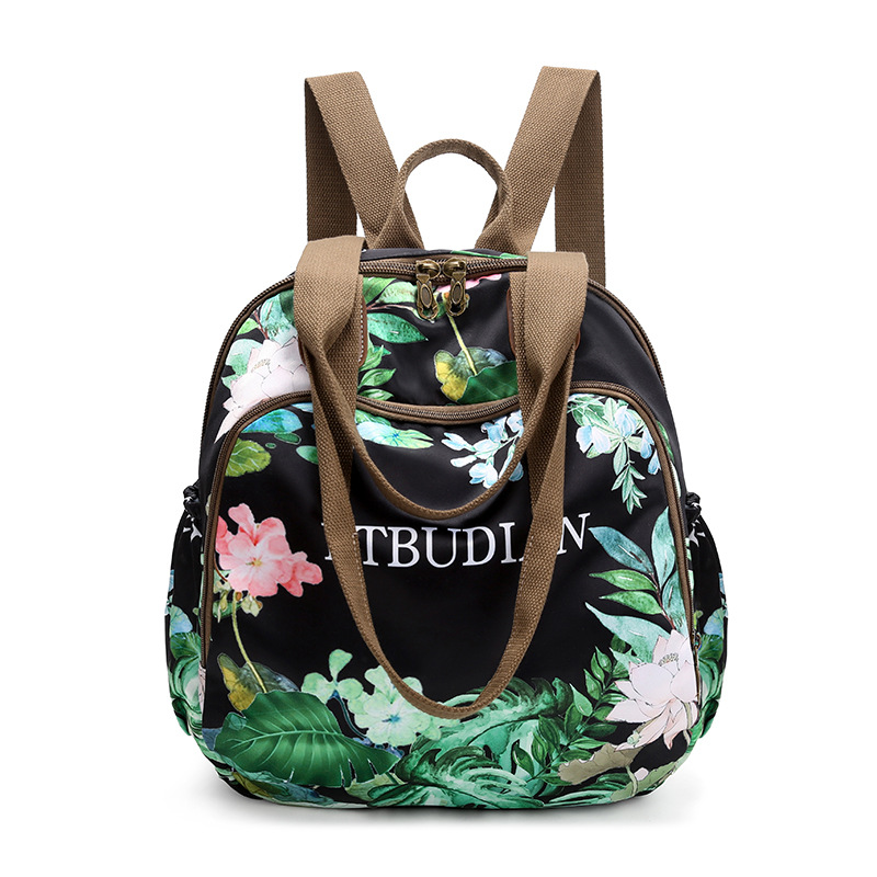 A new high-appeal, fresh and sweet floral print mini backpack for women, a multi-purpose, lightweight backpack for shopping and traveling Item Picture