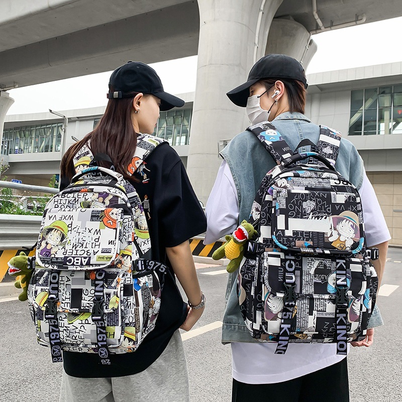 New 2024 schoolbag for boys and girls, junior high school students, simple, large capacity, trendy, high appearance level high school backpack full figure