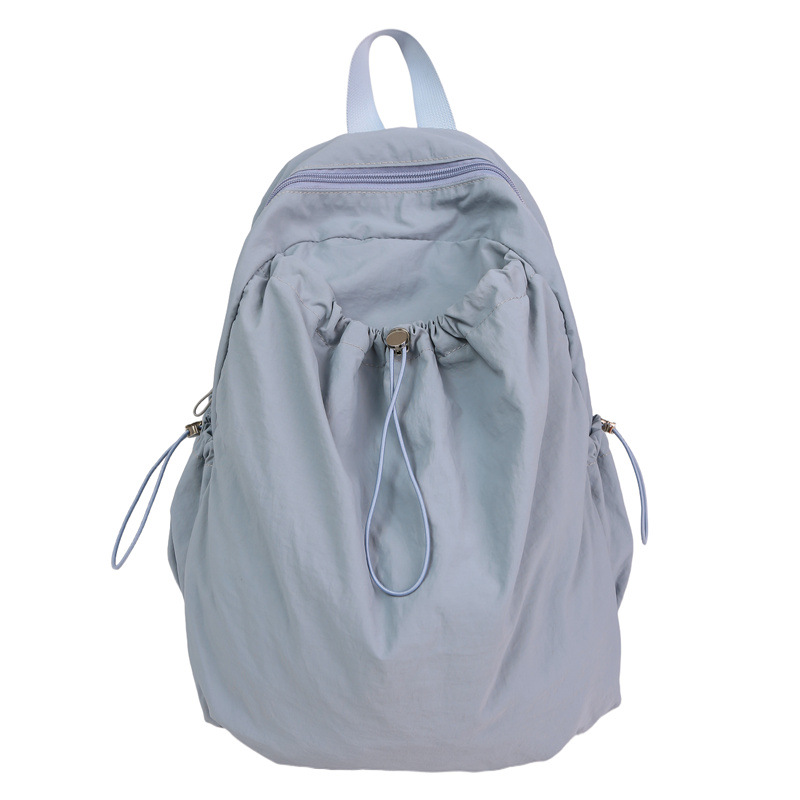 The new Korean-style ins solid-color drawstring backpack is a casual, simple, lightweight and large-capacity travel backpack for junior and senior high school students Item Picture