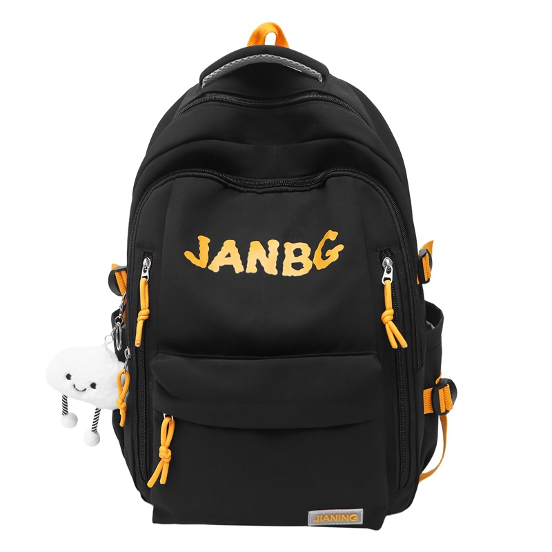 A new high-appeal Korean-style ins letter backpack for couples, featuring a casual, simple and lightweight design with a large capacity for going out Item Picture