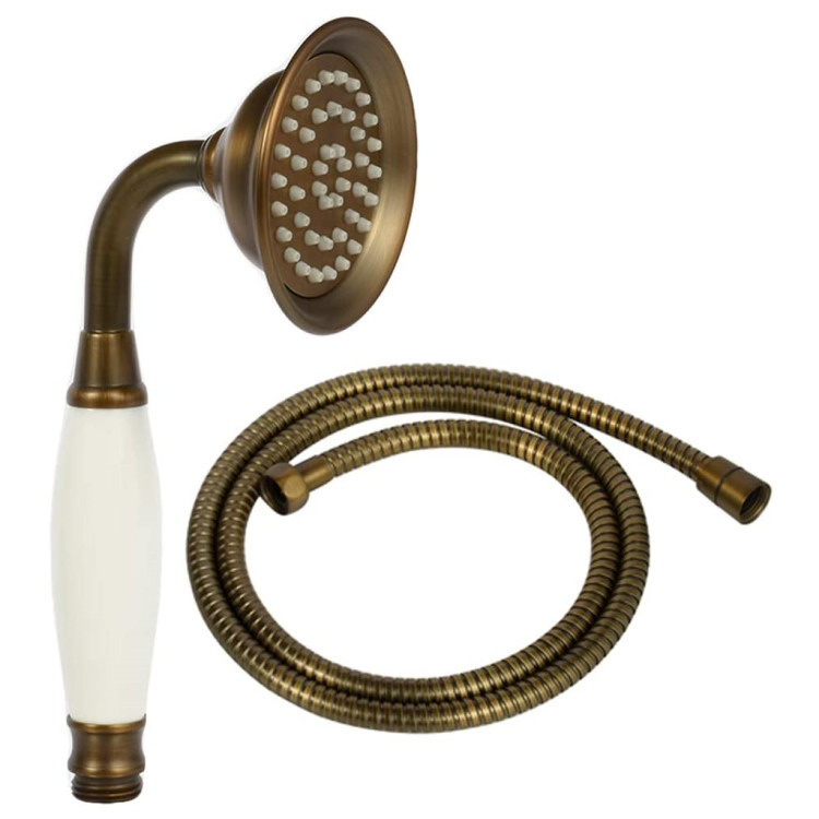 Antique all-copper faucet shower head, hand-held showerhead, retro hand-held hose shower head accessory set full figure