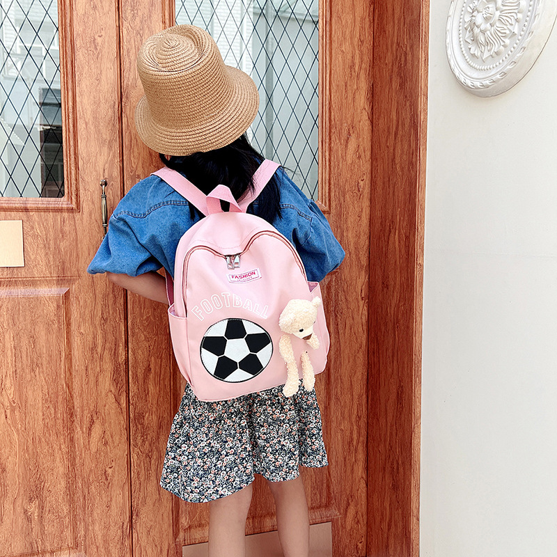 Children's travel cartoon schoolbags, primary school students' backpacks, cute six-color football backpacks for boys and girls details Picture