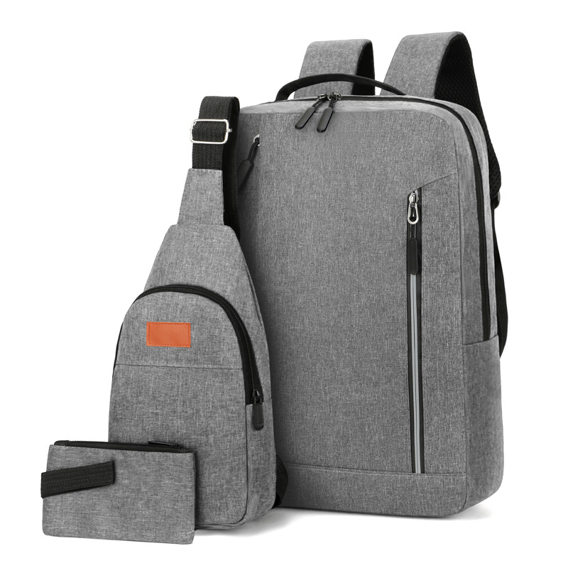 A three-piece set of British business backpack for going out, a fashionable and trendy laptop bag, and a convenient backpack for college students Item Picture