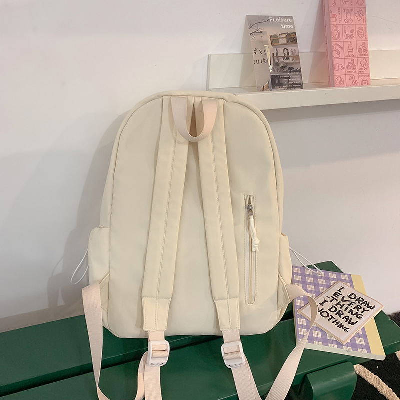 Korean-style Instagram minimalist campus girl schoolbag, Japanese-style Harajuku style vintage solid-color middle school student backpack Specification drawing