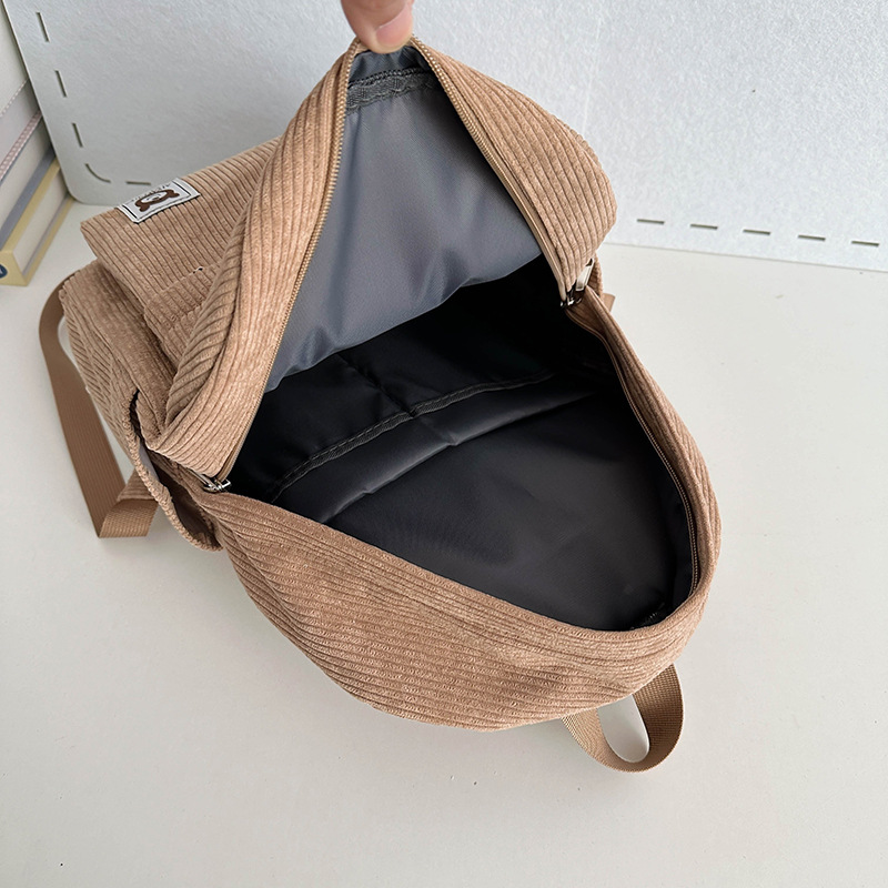 A new type of cute children's backpack with corduroy solid color, retro and simple style, featuring high appearance standards for autumn travel and study Tours Application Scenario
