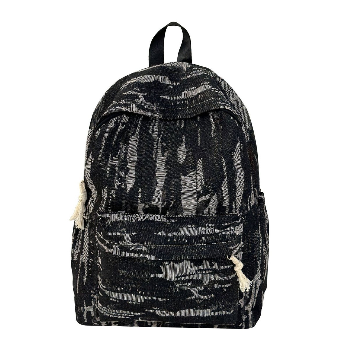 High-appearance-level backpack, large-capacity Japanese style, ins striped, fresh and cute backpack for junior and senior high school students, school-style schoolbag for girls Item Picture