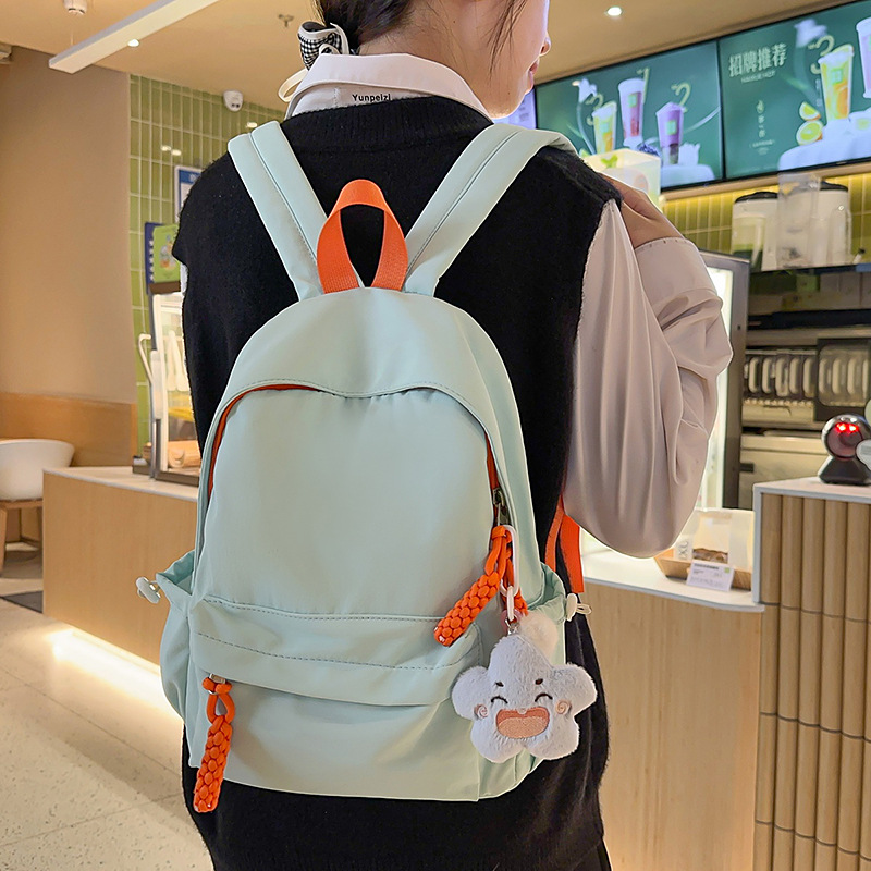 A new high-appearancy-level dopamine macaron color casual, simple and lightweight backpack for middle and high school students from Japanese Instagram details Picture