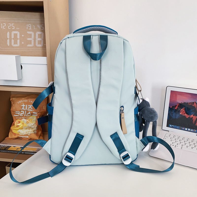 New American retro college student trend couple backpacks, large-capacity casual backpacks for junior and senior high school students Specification drawing