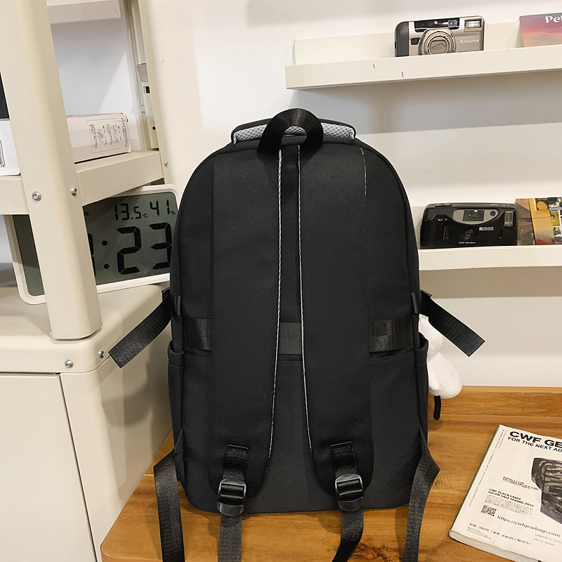A new high-appearance-level color-blocking high school student backpack, a Korean-style Instagram trendy and versatile casual backpack for college students and couples Specification drawing