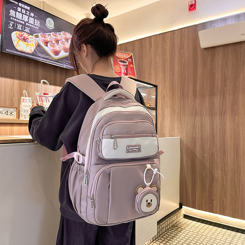 Spring new schoolbag: Korean style Instagram cute forest style, high appearance level, lightweight backpack for primary school students from grades three to six details Picture