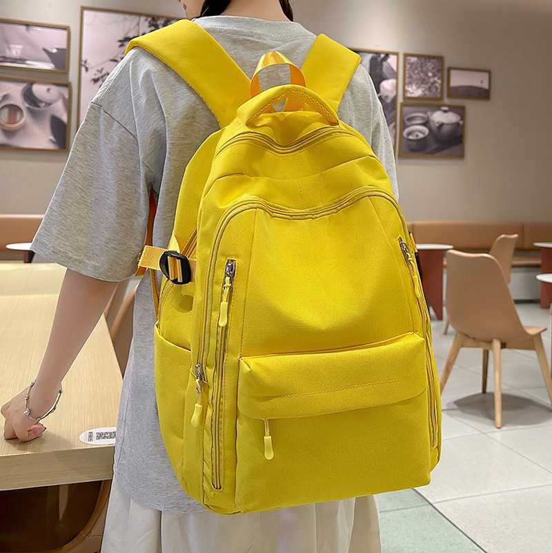 A new high-appearation-level college-style backpack for junior and senior high school students, featuring a casual, simple, lightweight and versatile design for commuting with a large capacity details Picture