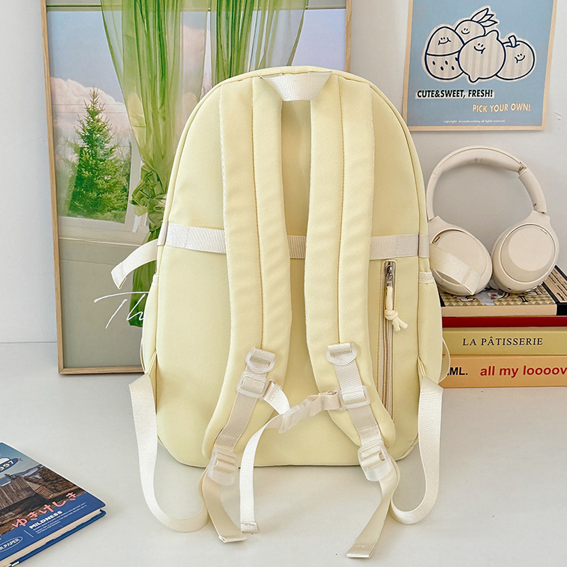 Ballet-style pleated lace pain bag schoolbag, large-capacity backpack for junior and senior high school students, ins 2D kid bag backpack Specification drawing