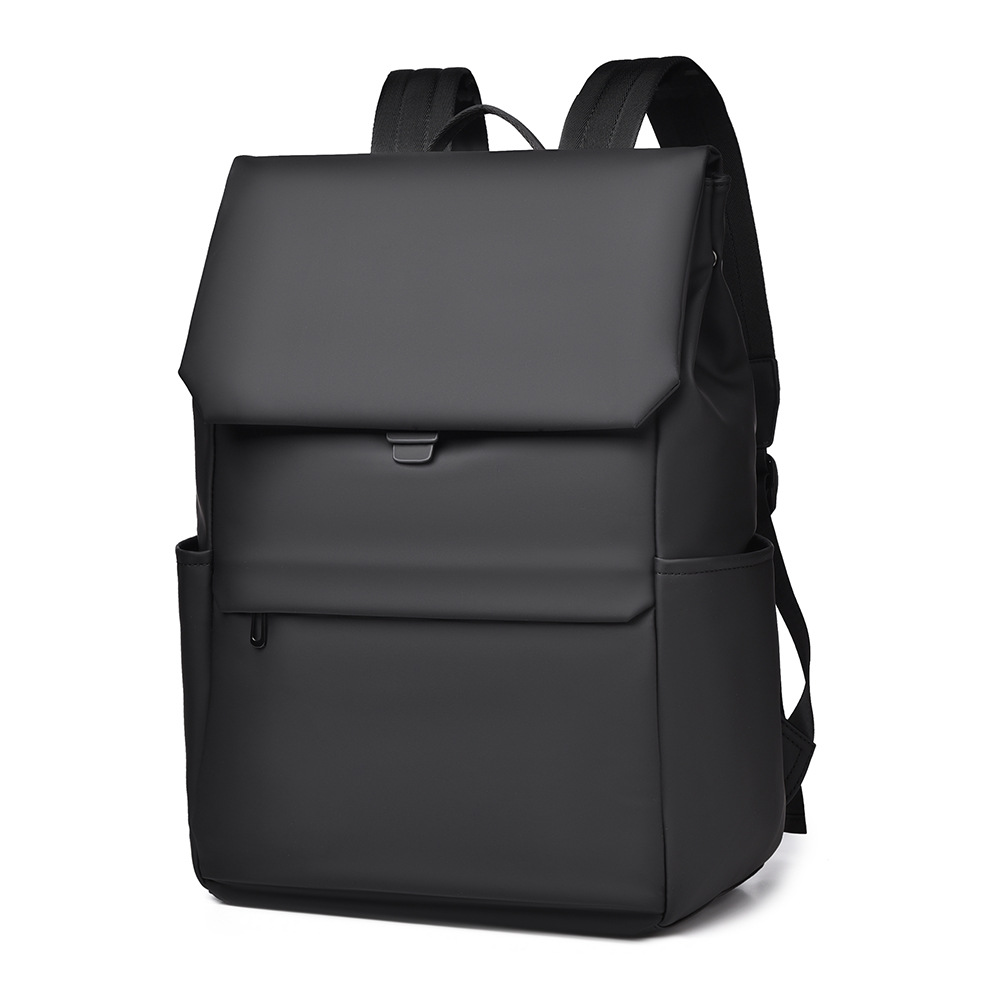 A new cross-border men's casual backpack, a fashionable and trendy backpack with large capacity, simple and casual, and solid color Item Picture