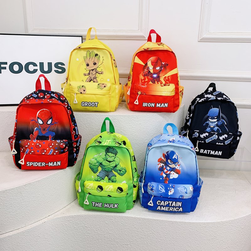 Marvel children's backpacks, cartoon schoolbags, Iron Man boys' backpacks, fashionable Batman backpacks, Spider-Man backpacks full figure