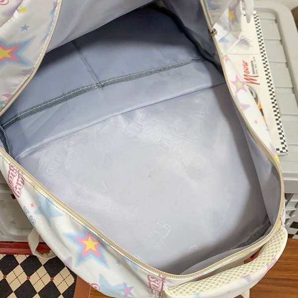 A Japanese-style inS-style schoolbag for a female junior high school student with a high level of appearance, a star-shaped backpack, and a cute graffiti backpack for primary school students Application Scenario