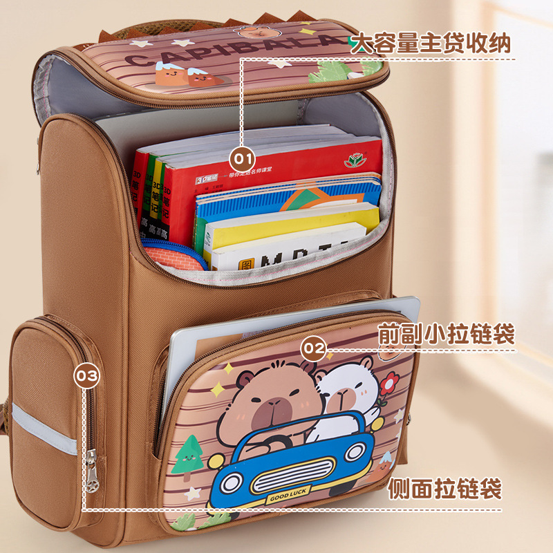 The new Capibara primary school backpack for boys and girls in grades 3 to 6 is a large-capacity, cute capybara backpack that is durable Application Scenario
