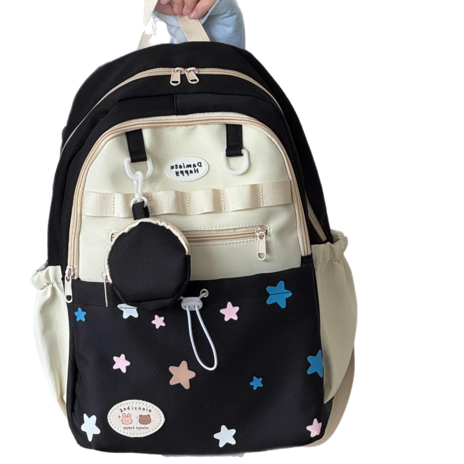 The new Japanese-style women's bag is of high appearance level, sweet and fresh. It is a simple, casual, versatile and lightweight backpack for middle and high school students Item Picture