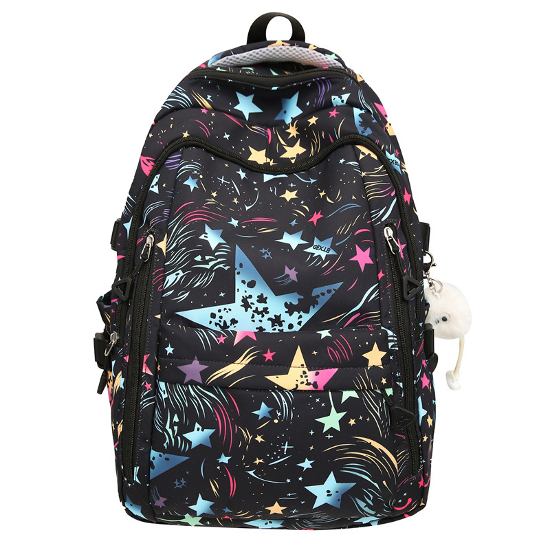 The 2024 new style of fresh and sweet printed backpack features a high level of appearance and is an ins girl's large-capacity schoolbag for primary and secondary school students Item Picture