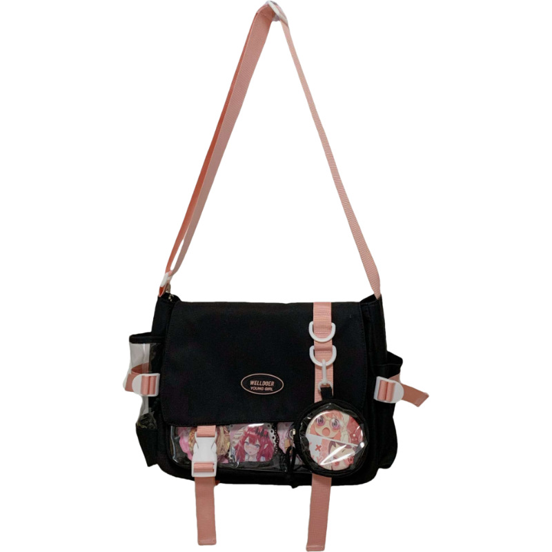 A new Japanese-style, high-appearance-level, school-style, 2D girl's "Baji Pain Bag" casual, simple and lightweight commuting crossbody bag Item Picture