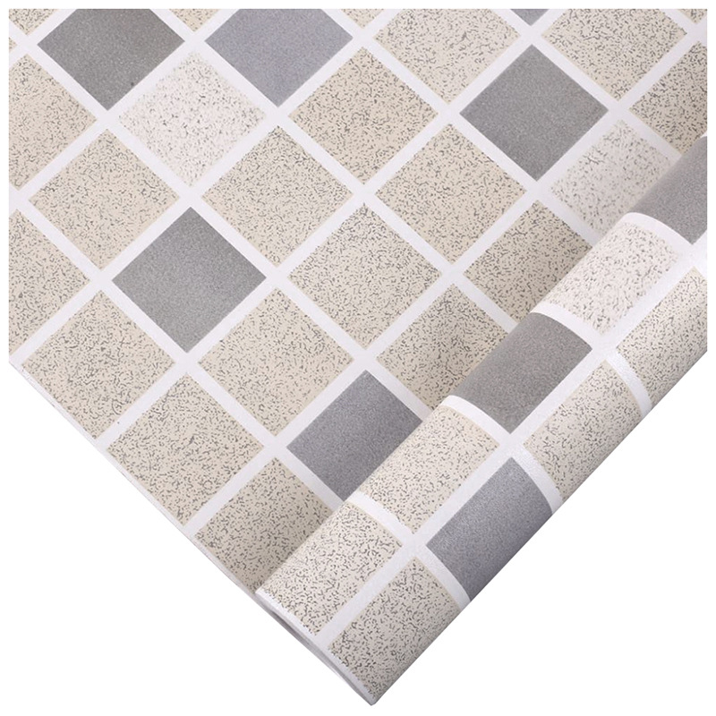 Self-adhesive imitation tile block pattern wallpaper sticker, waterproof thickened pearlescent wallpaper for living room, kitchen and bathroom with self-adhesive Item Picture