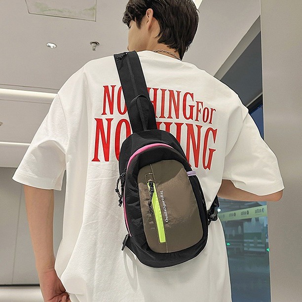 ins' new dual-purpose chest bag, unisex small backpack, Japanese sporty crossbody bag, versatile cycling single-shoulder bag full figure