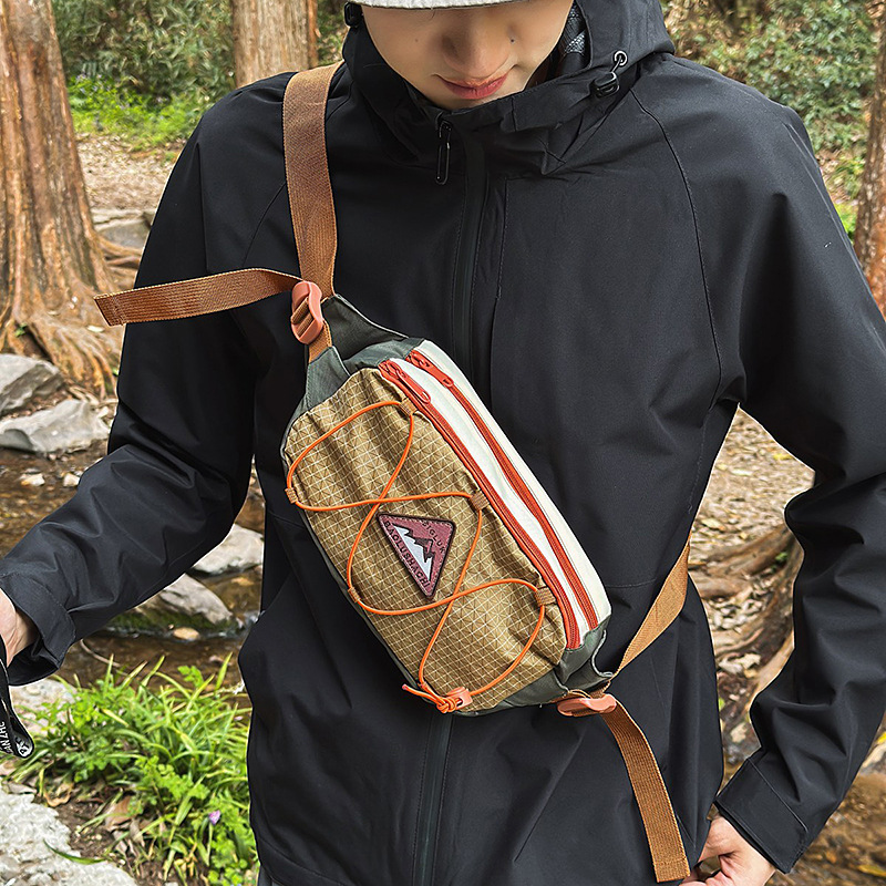 2025 New style American retro crossbody bag, casual and versatile waist bag, personalized sporty chest bag, hiking and mountain climbing backpack details Picture