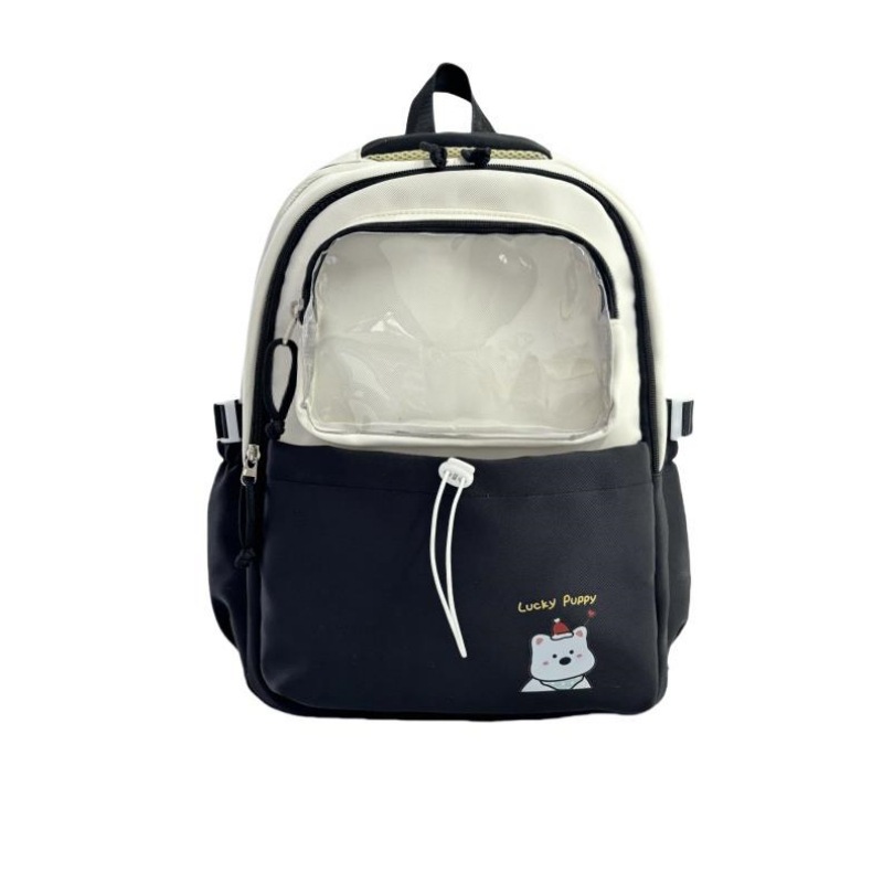 This is a high-standard, fresh and cute, color-blocking and patchwork bag for junior and senior high school students. It is a large-capacity backpack Item Picture