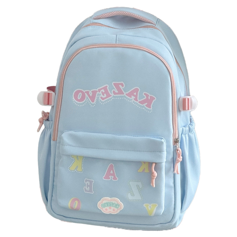 A new high-appeal, fresh and sweet school-style backpack for junior and senior high school students, featuring a large capacity for after-school tutoring and spring outings Item Picture