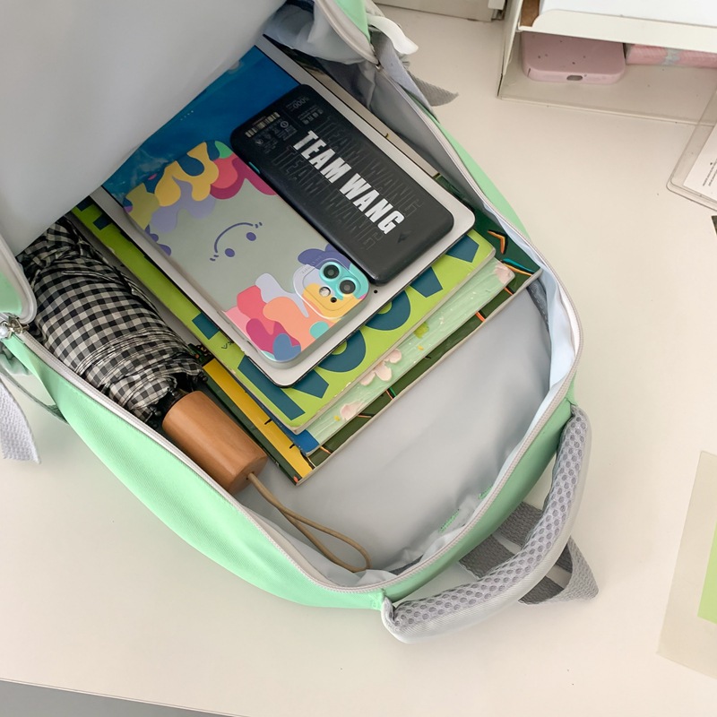 Japanese-style ins junior high school student high appearance level schoolbag, fresh and sweet, color-blocking versatile backpack, forest-style girl's backpack Application Scenario