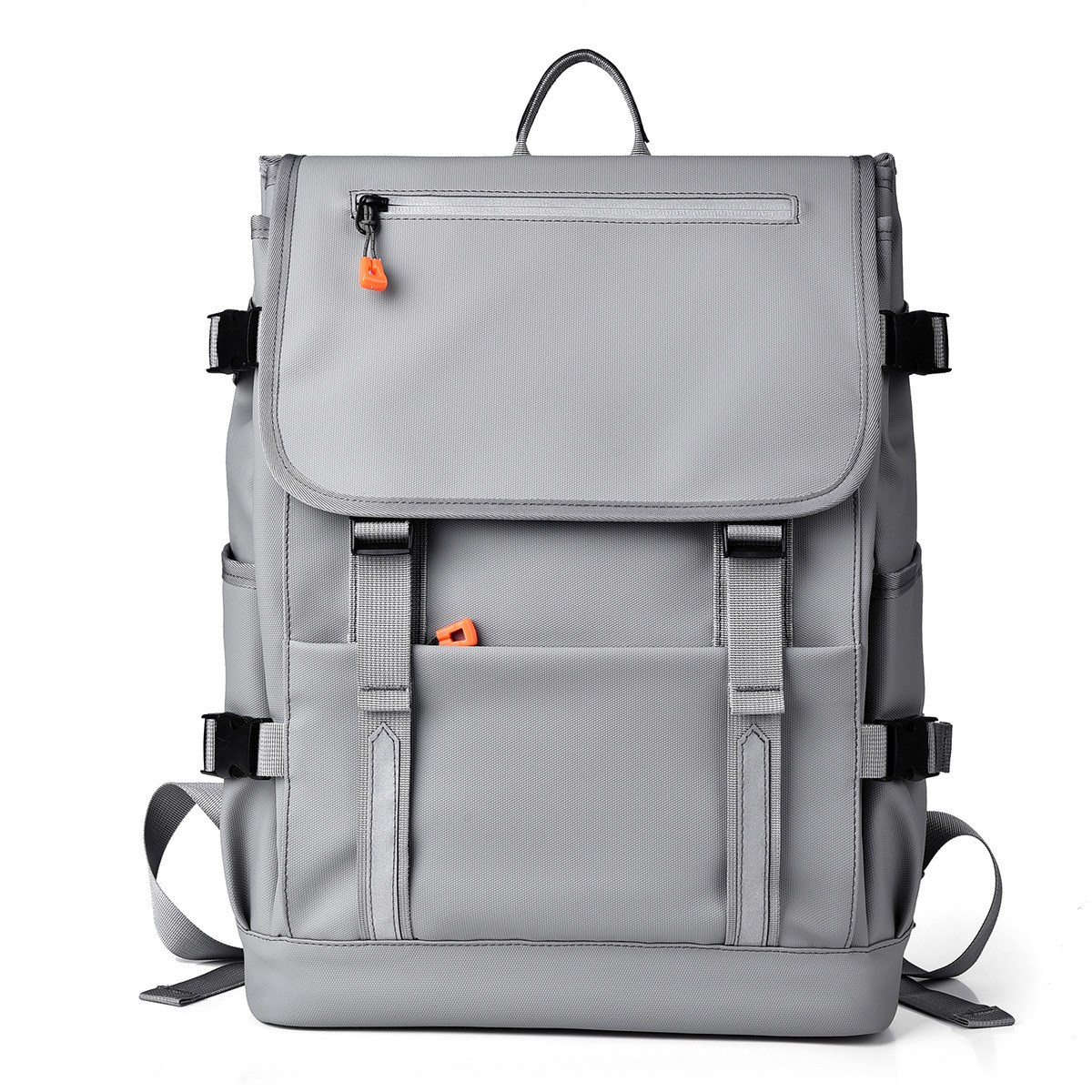Casual backpack, multi-functional reflective strip cover type schoolbag, high appearance level, large-capacity travel backpack Item Picture