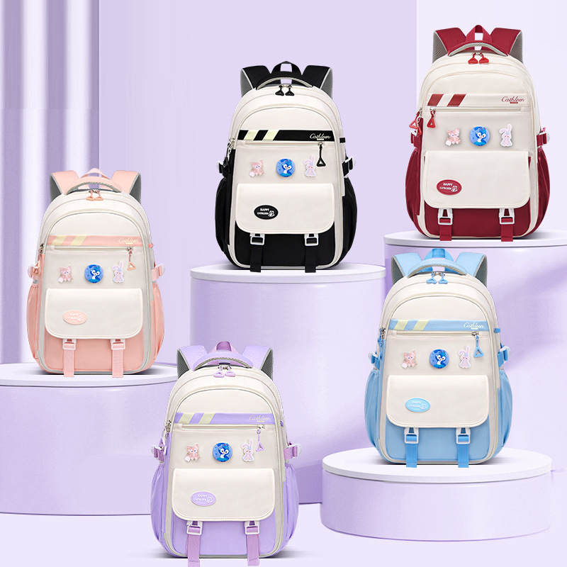 New schoolbag for primary school students to reduce burden and protect the spine, large-capacity backpack for junior high school and senior high school students in ins for sixth grade full figure