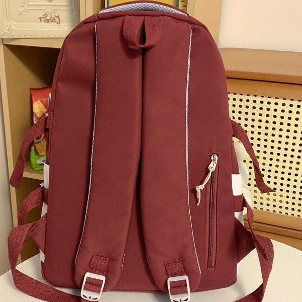 This is an Instagram-style high-appearance-level schoolbag for girls, a large-capacity high school backpack with multiple compartments, and a weight-reducing backpack for grades three to six Specification drawing