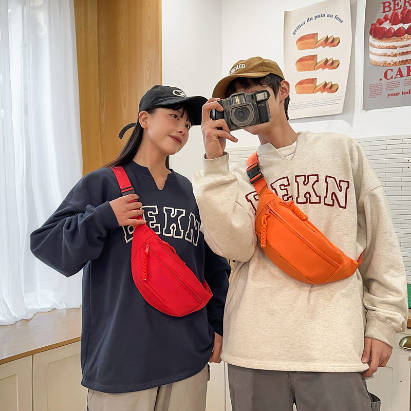 Super popular new chest bag, men's personalized and versatile waist bag, crossbody bag, college student couple small crossbody bag, trendy Instagram single-shoulder bag Specification drawing
