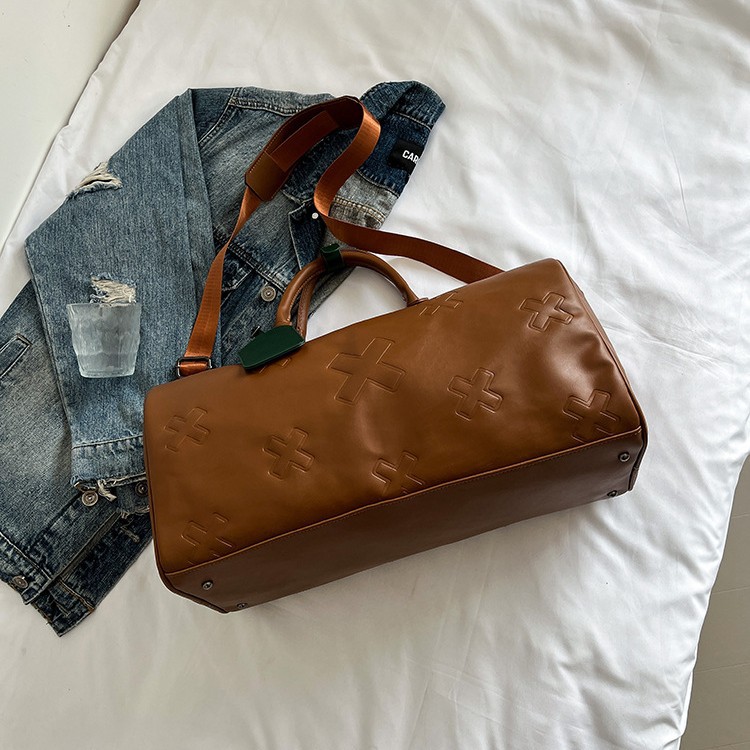 Korean version PU hand-held travel bag, large-capacity foreign trade style casual single-shoulder bag, versatile commuting, sports and fitness backpack for men Specification drawing