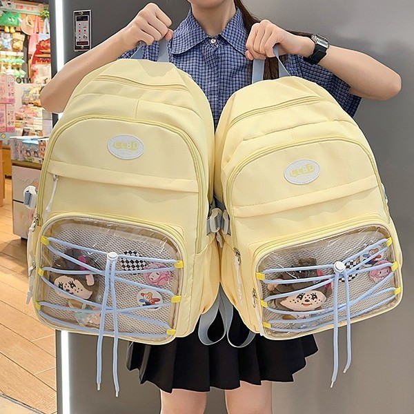 The new Japanese-style ins mini backpack with a high level of appearance and sweet beauty is a lightweight and large-capacity backpack for junior and senior high school students to take extra classes full figure