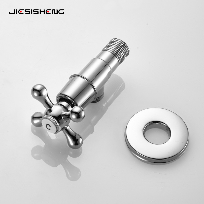 French retro brass thickened explosion-proof triangular valve, universal toilet, water heater, cold and hot water faucet, four-way stop valve details Picture