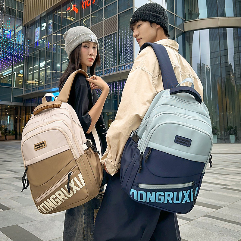 A new, stylish and trendy cross-border backpack from the Korean version of Instagram, featuring a simple, lightweight and large-capacity travel bag for couples full figure