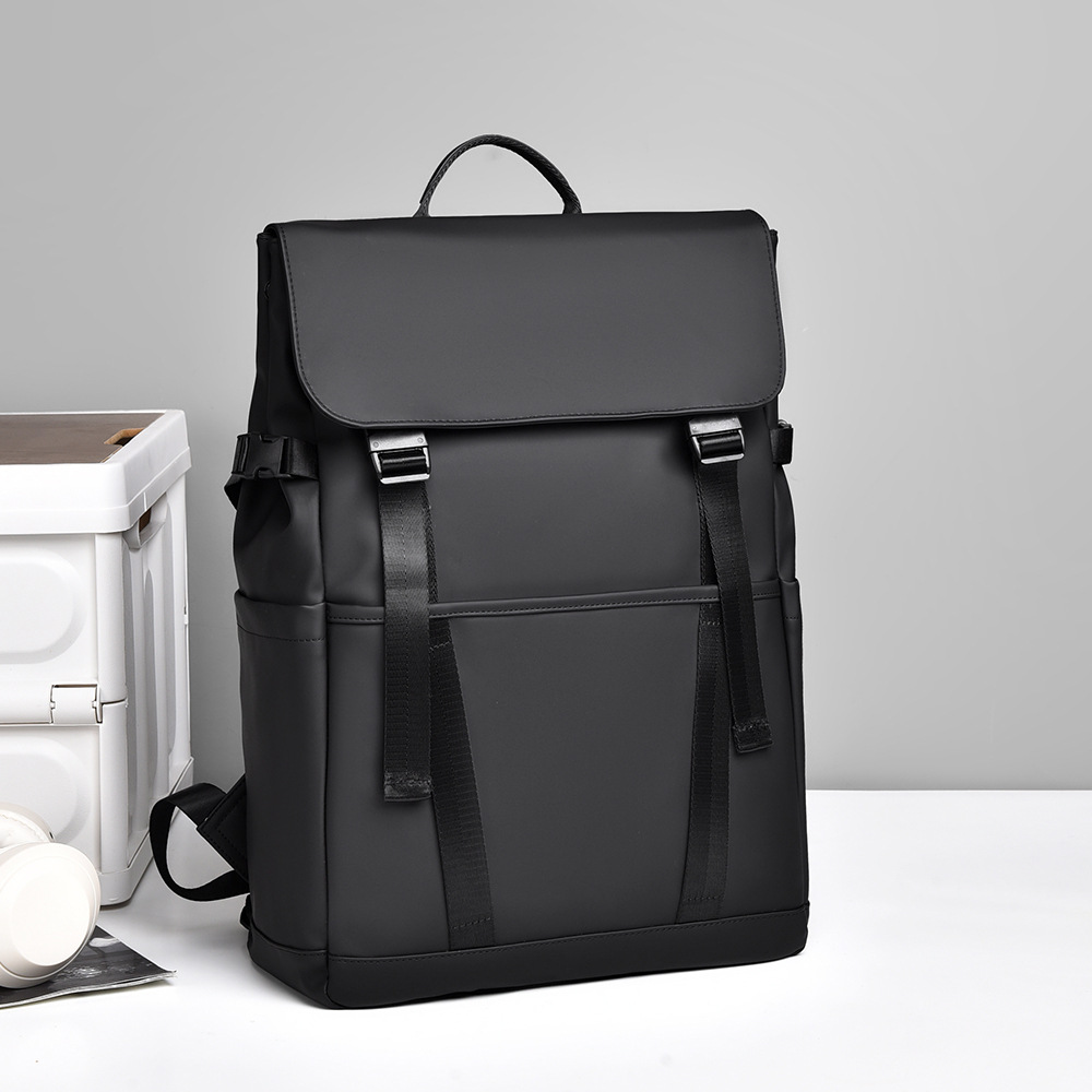 Men's minimalist computer backpack, trendy business commute, business trip, college students' computer bag, lid style minimalist backpack full figure