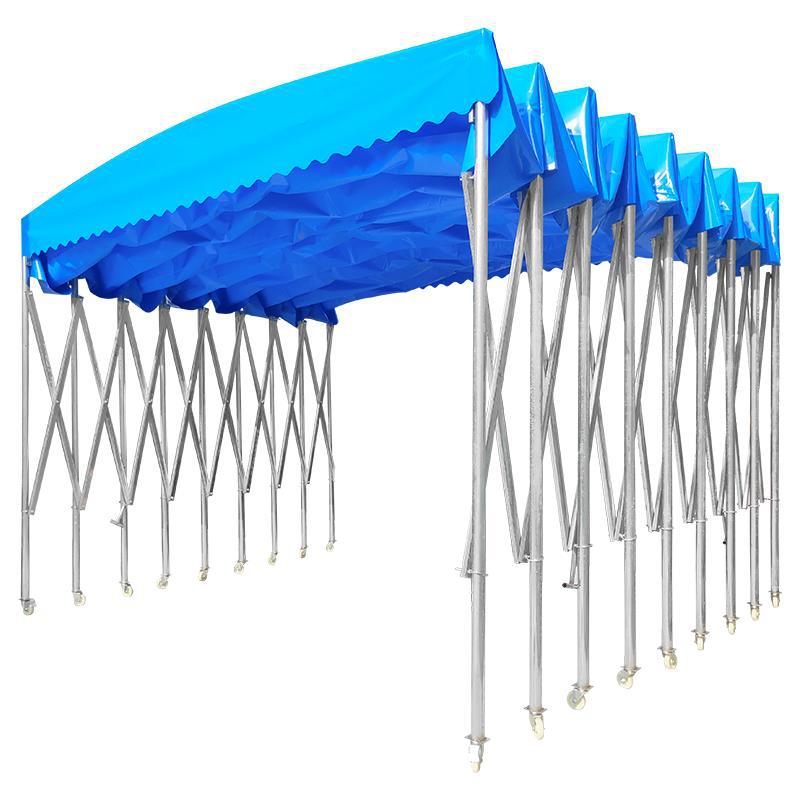 Outdoor large mobile telescopic sunshade, sliding basketball awning, logistics warehouse shed, movable barrier parking tent Item Picture