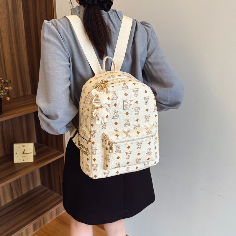 2025 New retro niche summer college student large-capacity schoolbag, versatile commuting backpack, lightweight single-shoulder bag details Picture